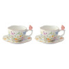 Conj. 2 chávenas de café com pires Dancing Butterflies